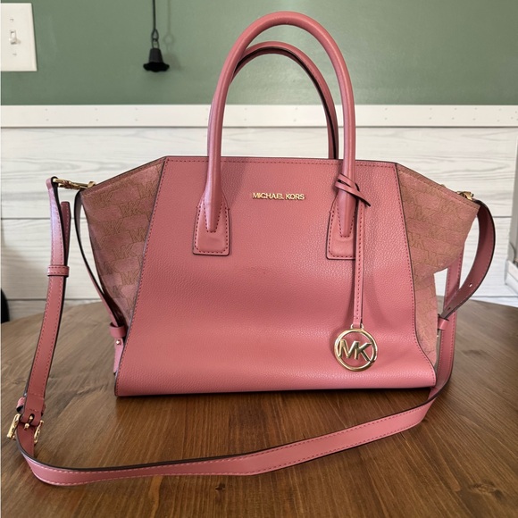 Michael Kors Pink and Brown Satchel - Picture 1 of 10